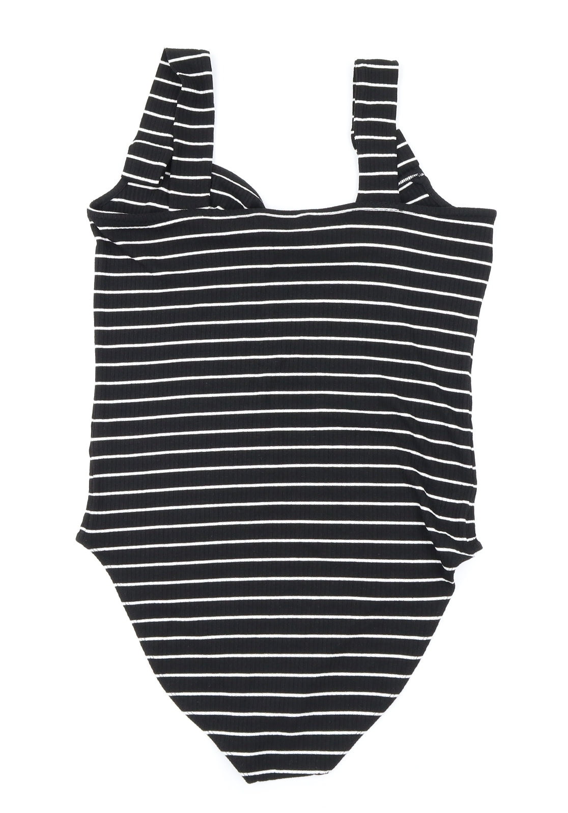 F&F Womens Black Striped  Bodysuit One-Piece Size 16