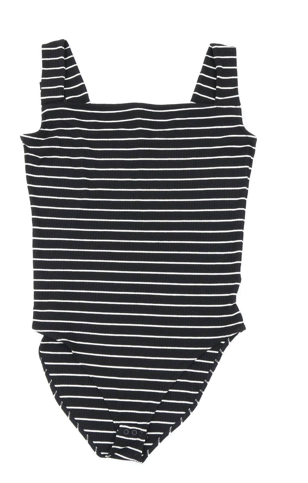 F&F Womens Black Striped  Bodysuit One-Piece Size 16
