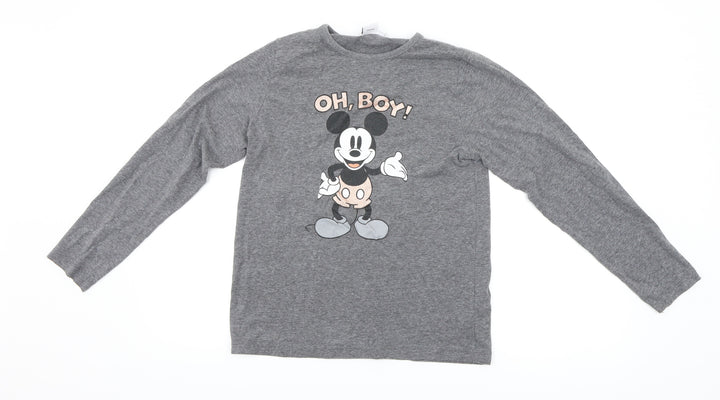 Disney Girls Grey Basic T-Shirt Size 12-13 Years