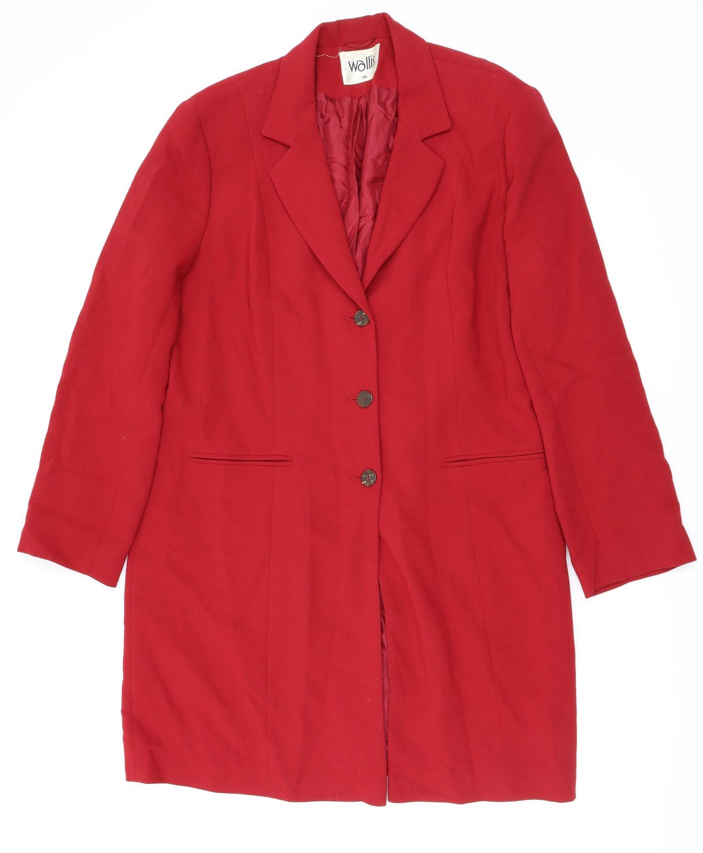 Wallis Womens Red   Jacket Coat Size 16