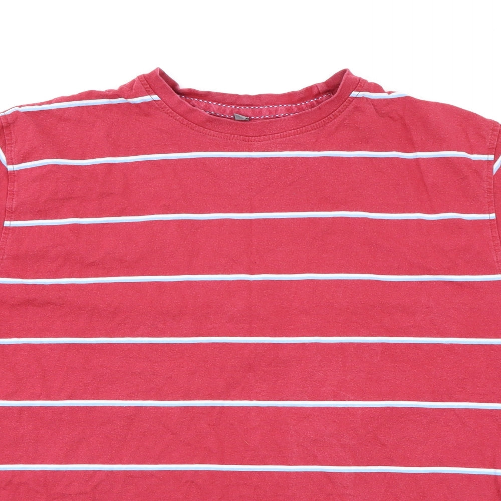 George Mens Red Striped   T-Shirt Size XL