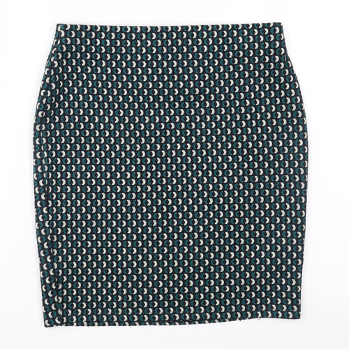 Dorothy Perkins Womens Green Geometric Jersey Straight & Pencil Skirt Size 8