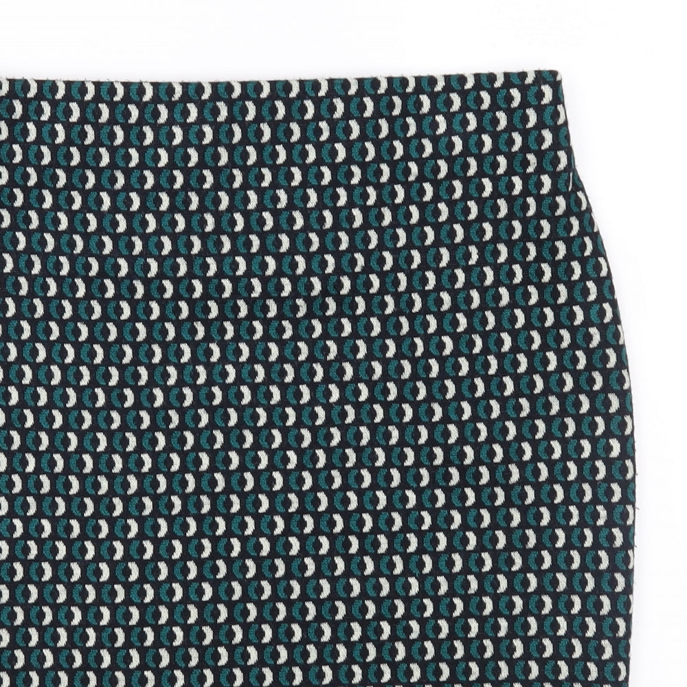 Dorothy Perkins Womens Green Geometric Jersey Straight & Pencil Skirt Size 8