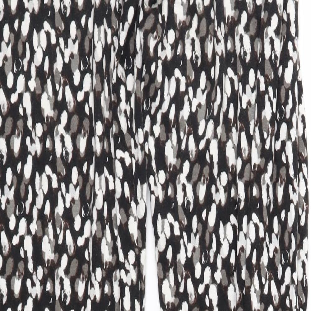 NEXT Womens Black Animal Print Jersey Harem Trousers Size 8 L31 in
