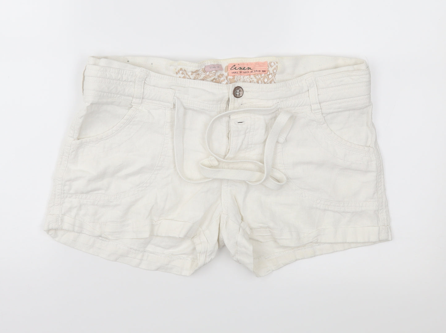 New Look Womens White   Hot Pants Shorts Size 12