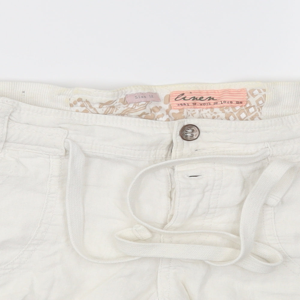 New Look Womens White   Hot Pants Shorts Size 12