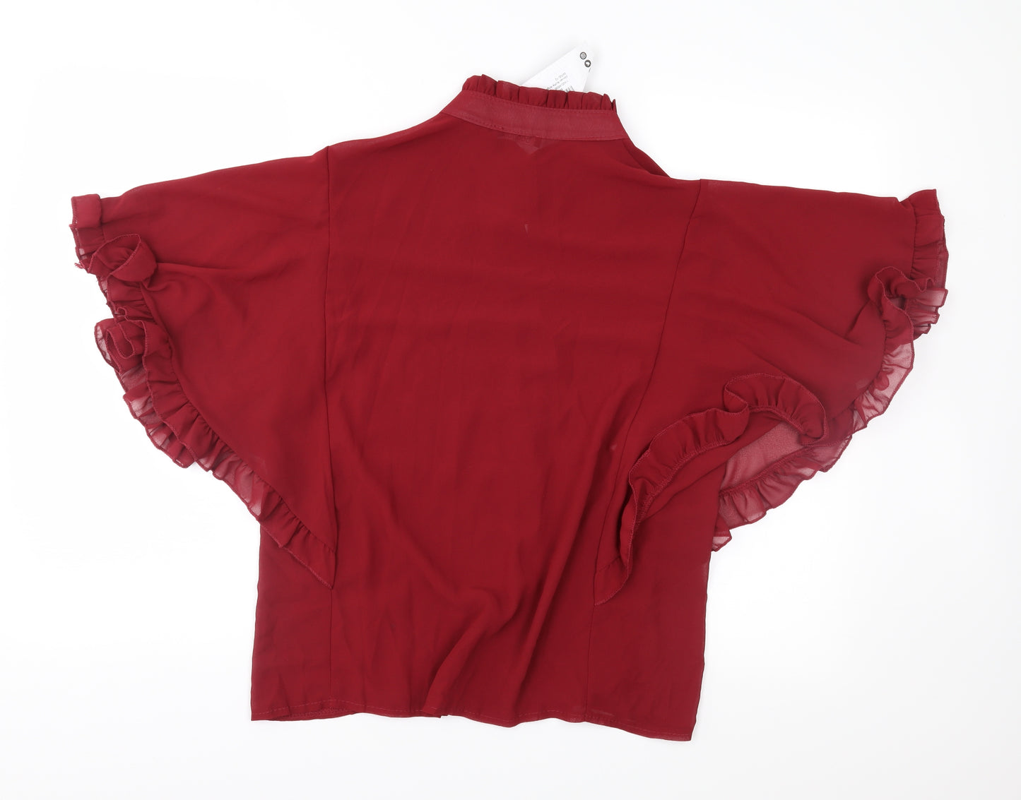 Boohoo Womens Red  Chiffon Basic Blouse Size 12