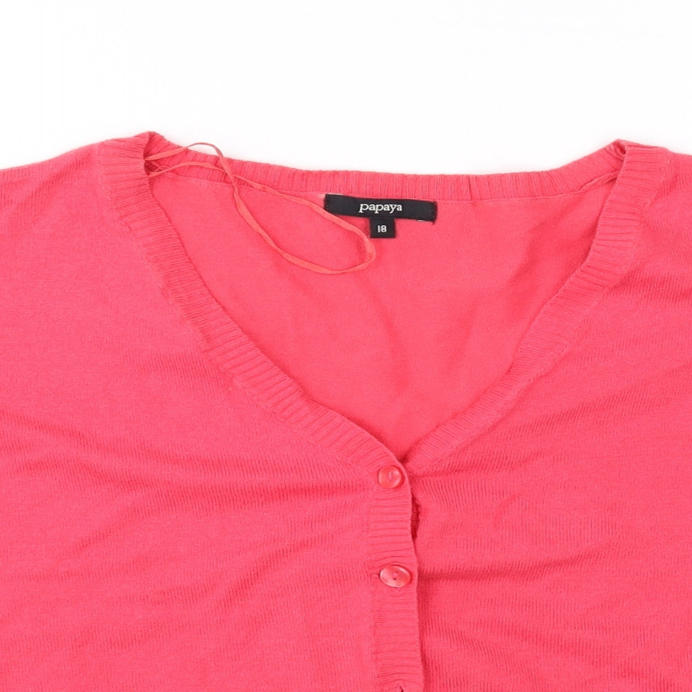 Papaya Womens Pink  Knit Cardigan Jumper Size 18