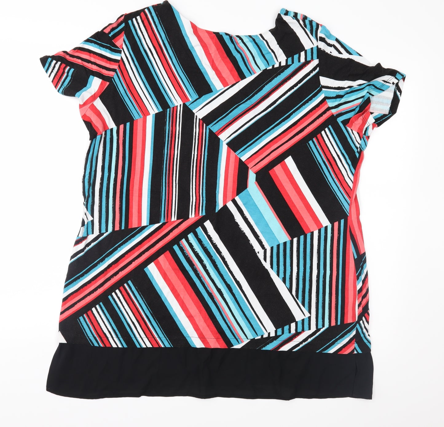 Bonmarché Womens Multicoloured Geometric Jersey Basic Blouse Size 18
