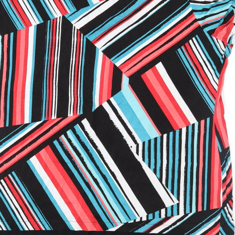 Bonmarché Womens Multicoloured Geometric Jersey Basic Blouse Size 18