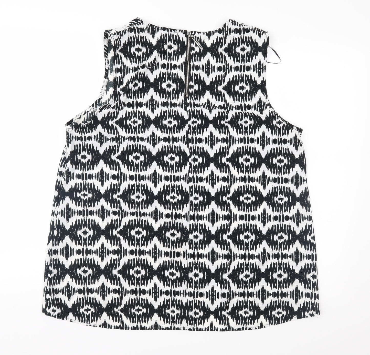 Roman Womens Black Geometric  Basic Blouse Size 18