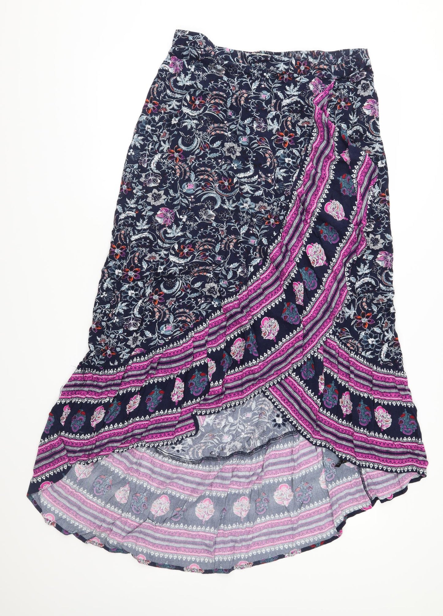 George Womens Blue Floral  Peasant Skirt Size 14