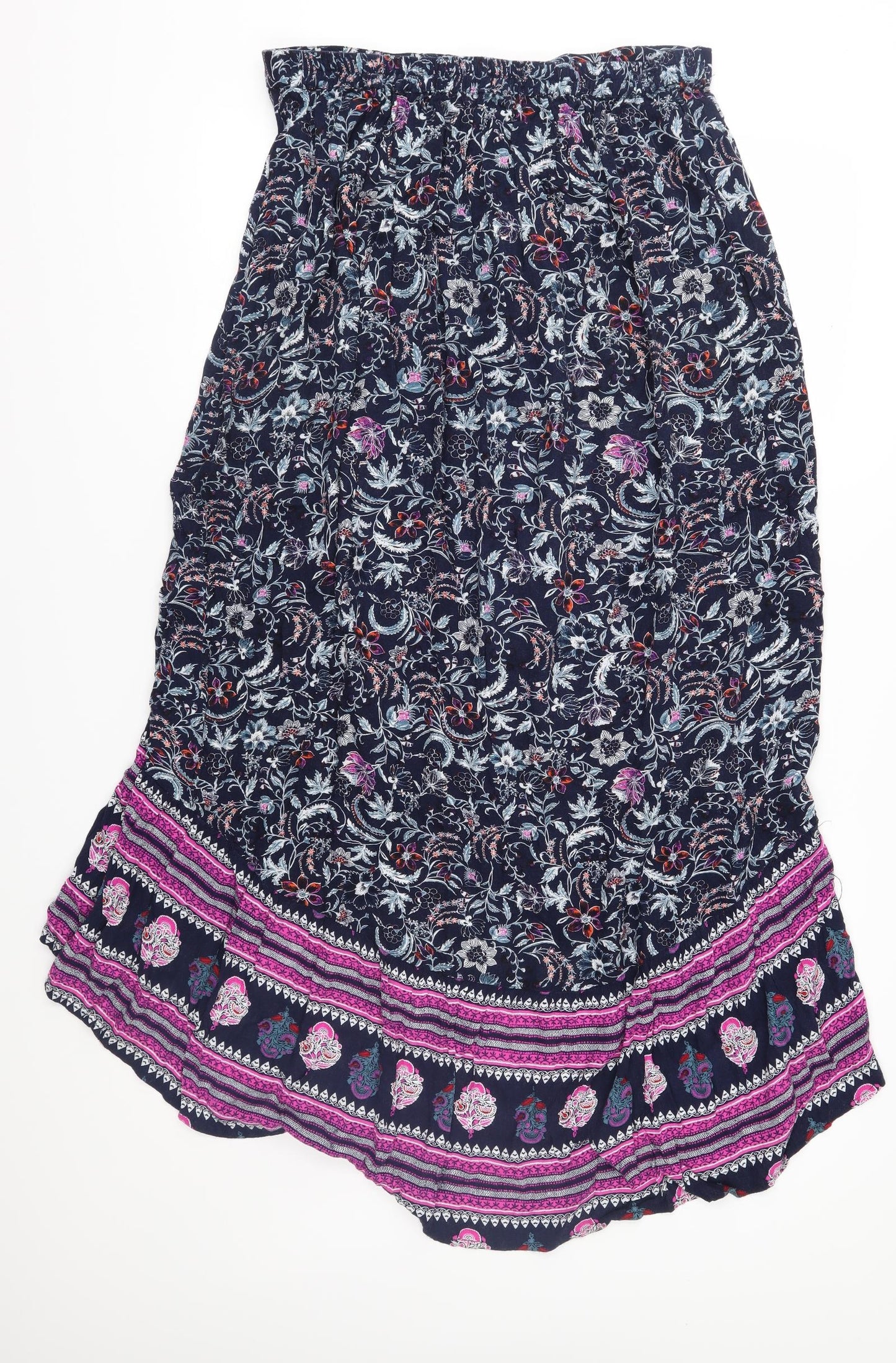 George Womens Blue Floral  Peasant Skirt Size 14