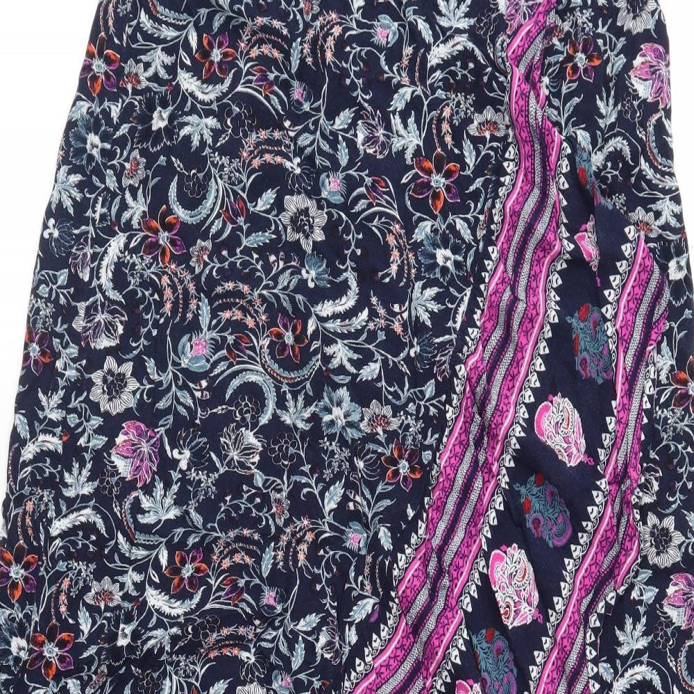 George Womens Blue Floral  Peasant Skirt Size 14