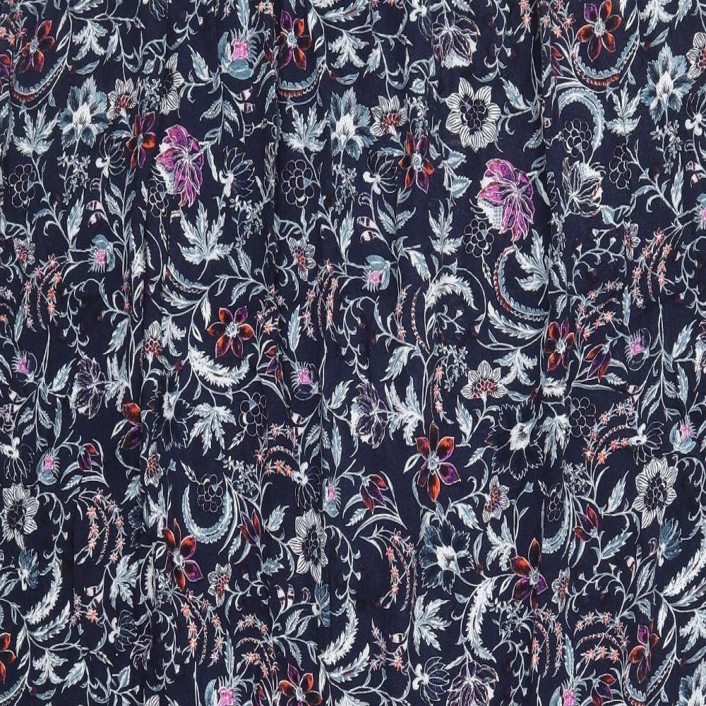 George Womens Blue Floral  Peasant Skirt Size 14