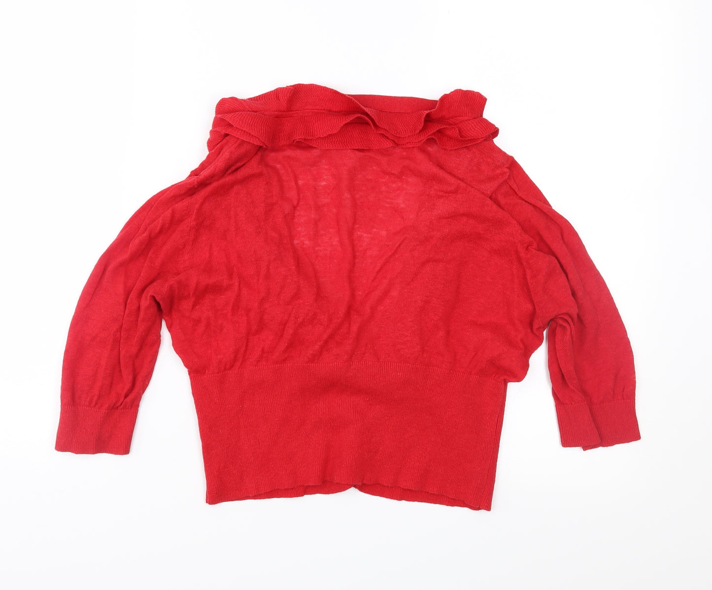 Red Herring Womens Red  Knit Cardigan Jumper Size 16