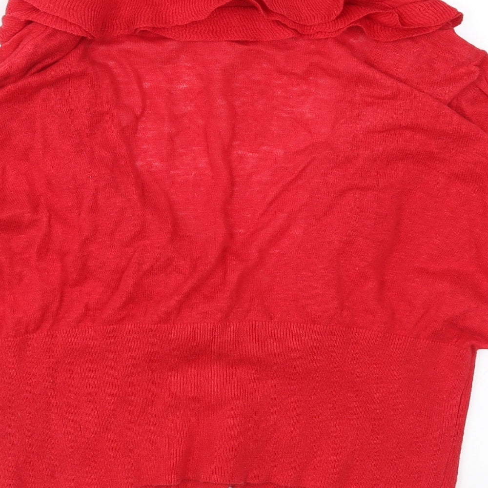 Red Herring Womens Red  Knit Cardigan Jumper Size 16