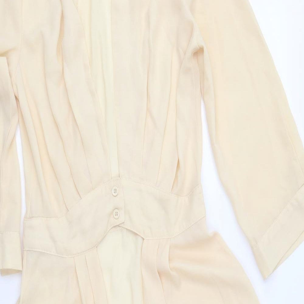 Boohoo Womens Beige  Chiffon Overcoat Coat Size 8