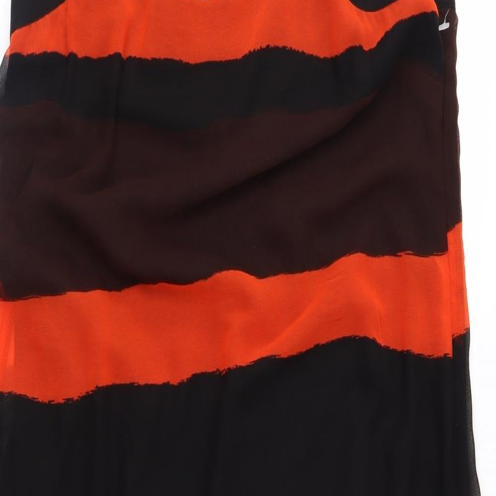 Phase Eight Womens Brown Striped Chiffon Maxi  Size 14