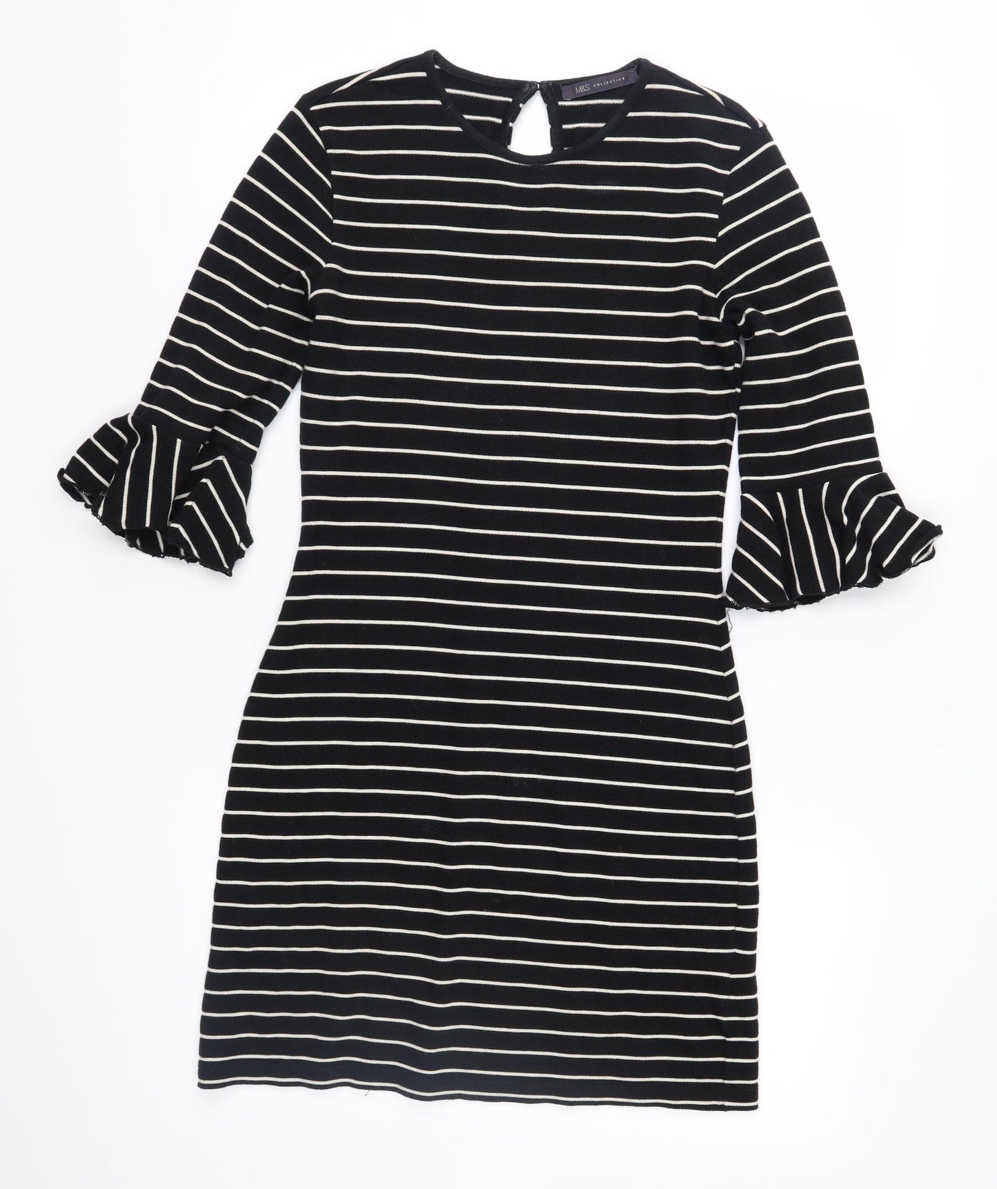 Marks and Spencer Womens Black Striped  Shift  Size 8