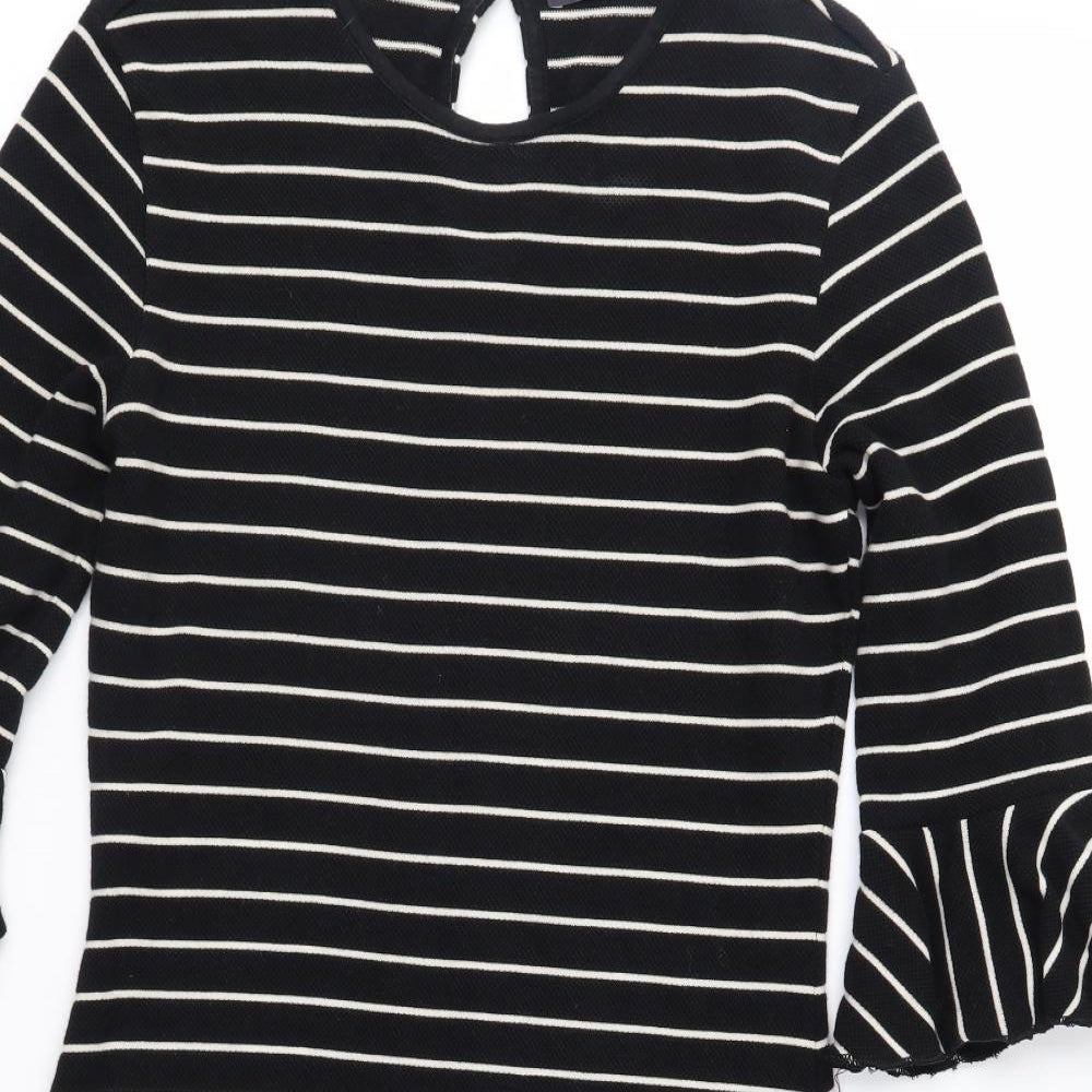 Marks and Spencer Womens Black Striped  Shift  Size 8