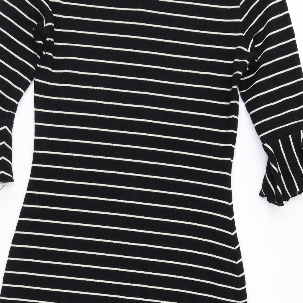 Marks and Spencer Womens Black Striped  Shift  Size 8