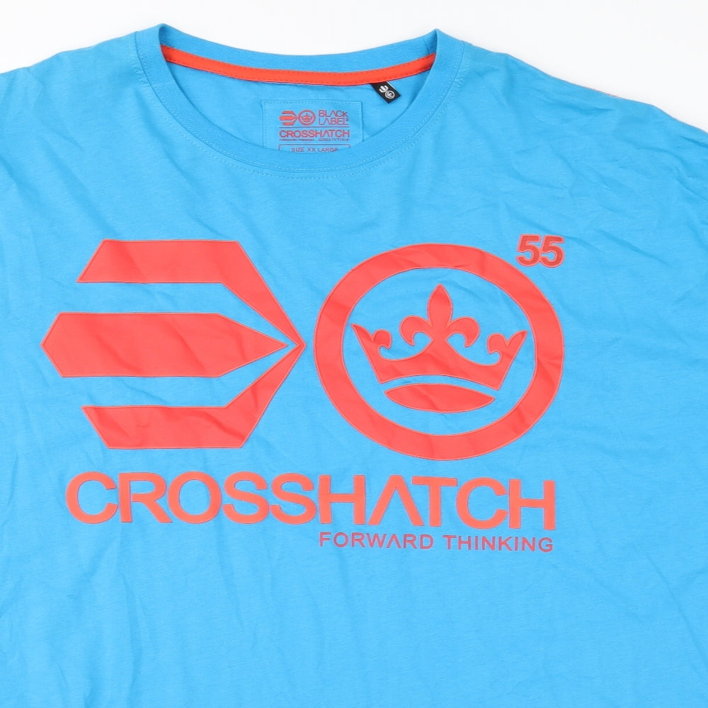 Crosshatch Mens Blue  Jersey  T-Shirt Size 2XL