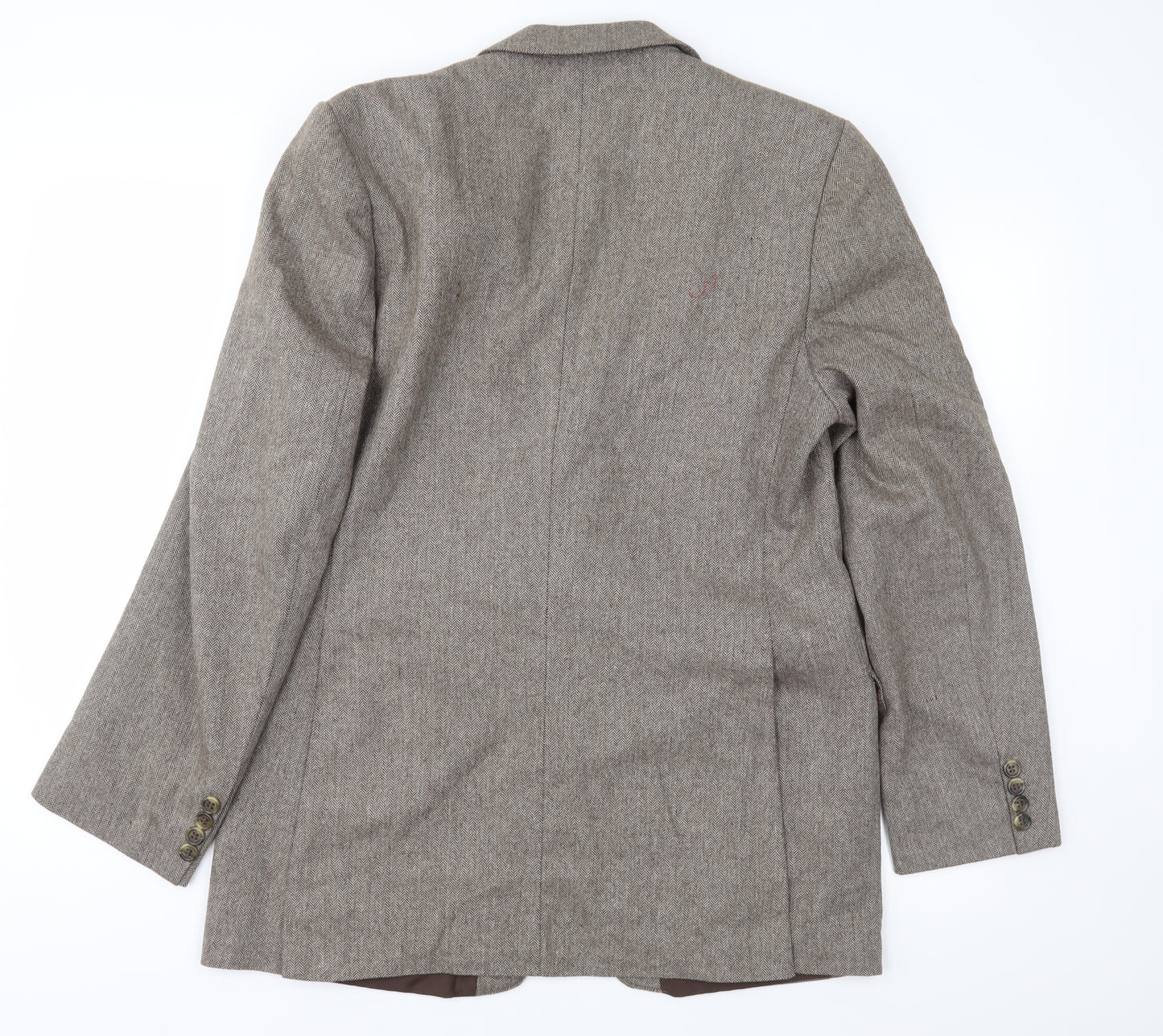 John Collier Mens Brown Herringbone Rayon Jacket Sport Coat Size 38