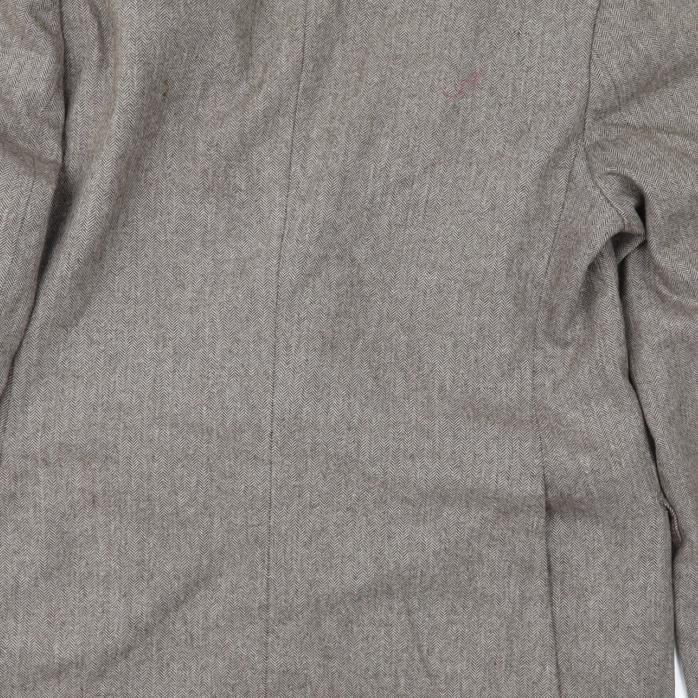 John Collier Mens Brown Herringbone Rayon Jacket Sport Coat Size 38