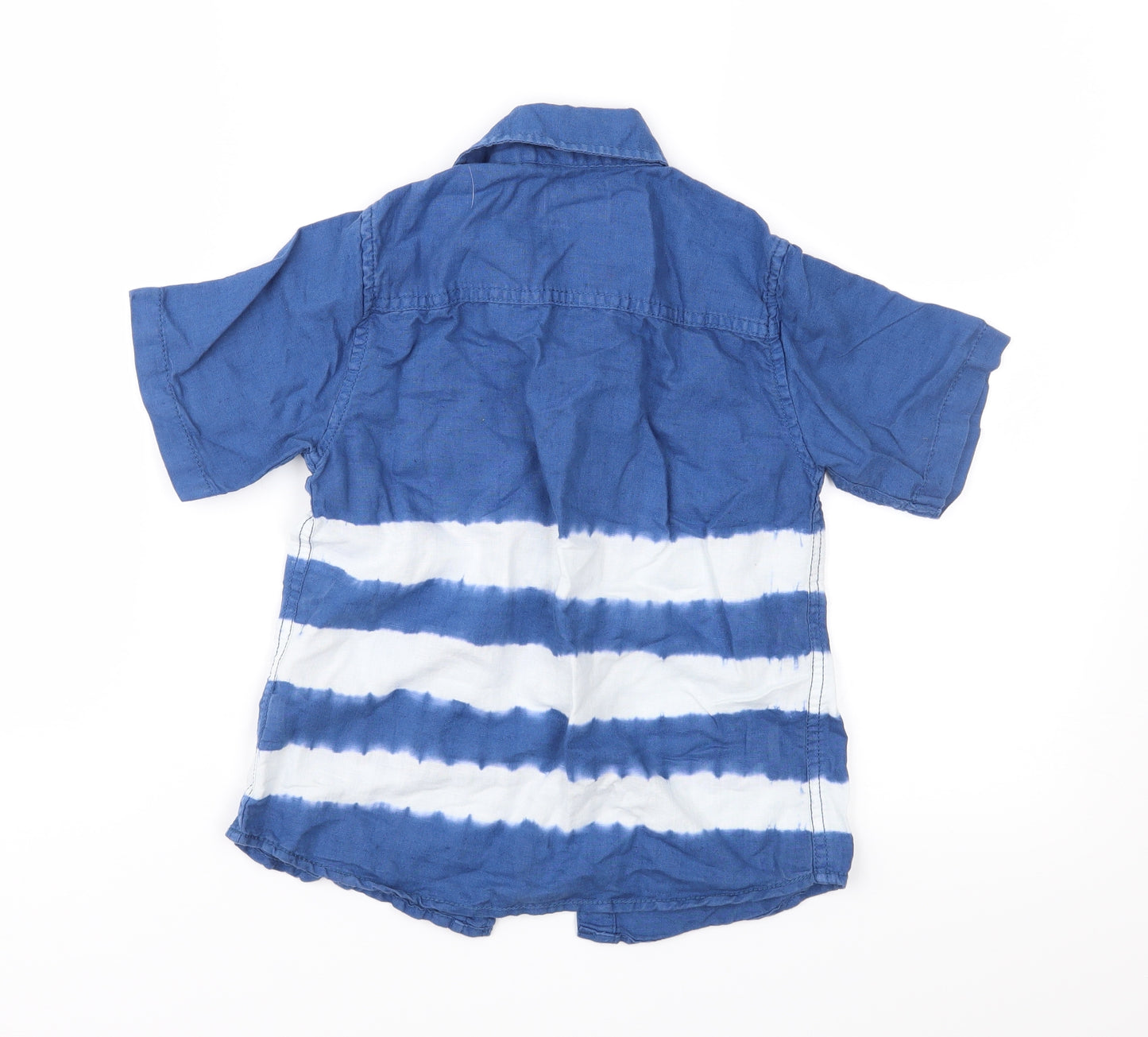 NEXT Boys Blue Colourblock  Basic Button-Up Size 6 Years