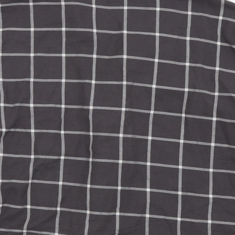Divided by H&M Womens Grey Check  Basic Button-Up Size 10