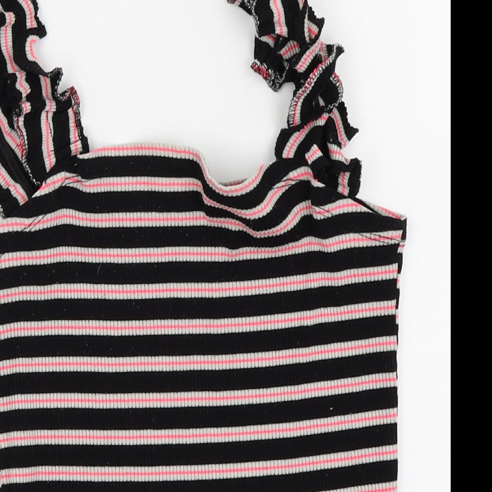 Primark Girls Black Striped  Camisole Tank Size 14-15 Years