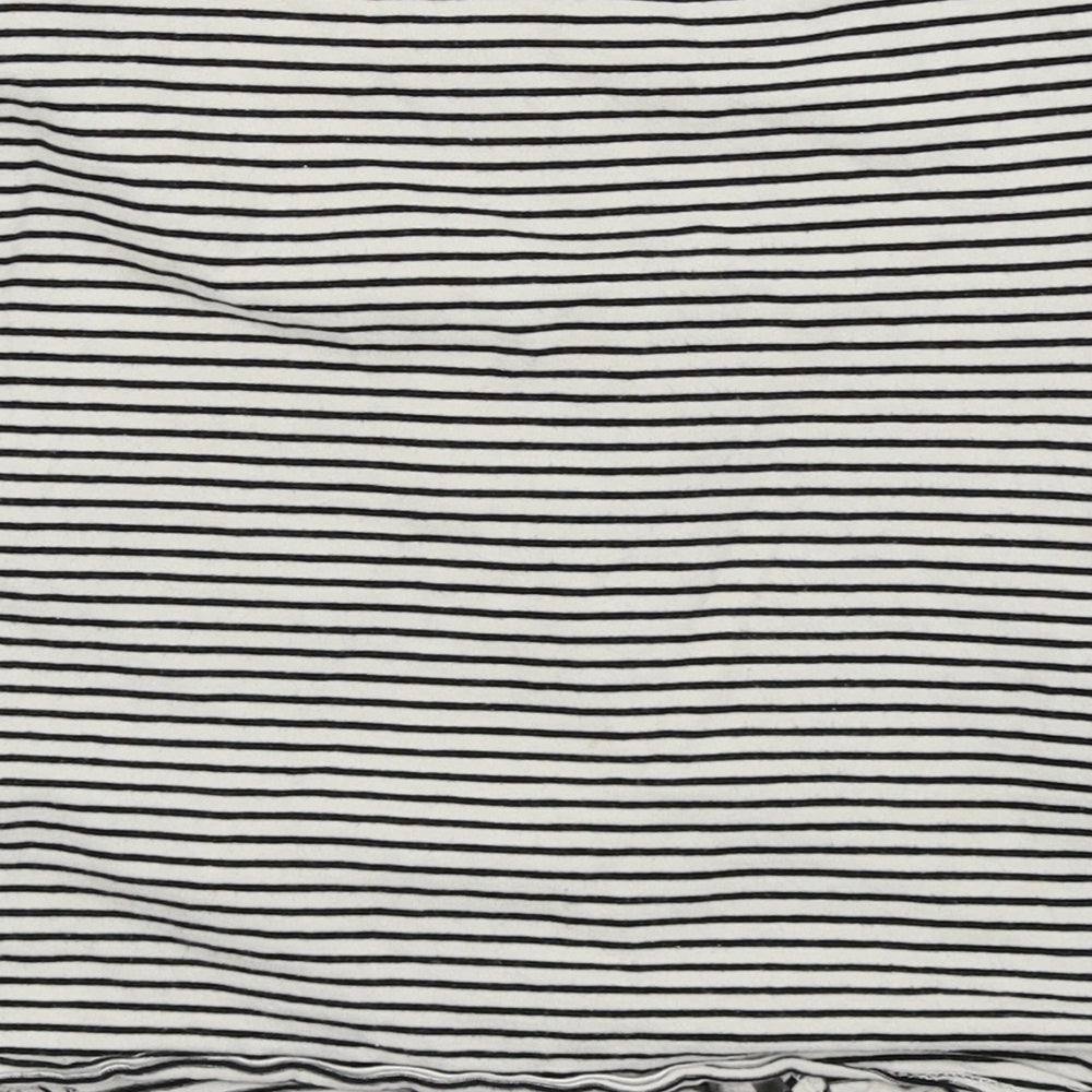 River Island Womens Silver Striped  Basic T-Shirt Size 12  - crop top