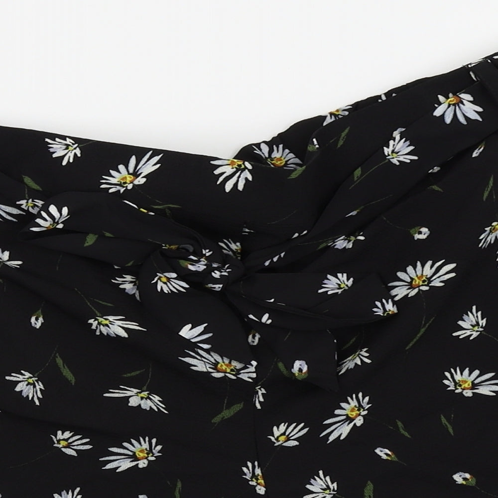 Papaya Womens Black Floral  Hot Pants Shorts Size 18