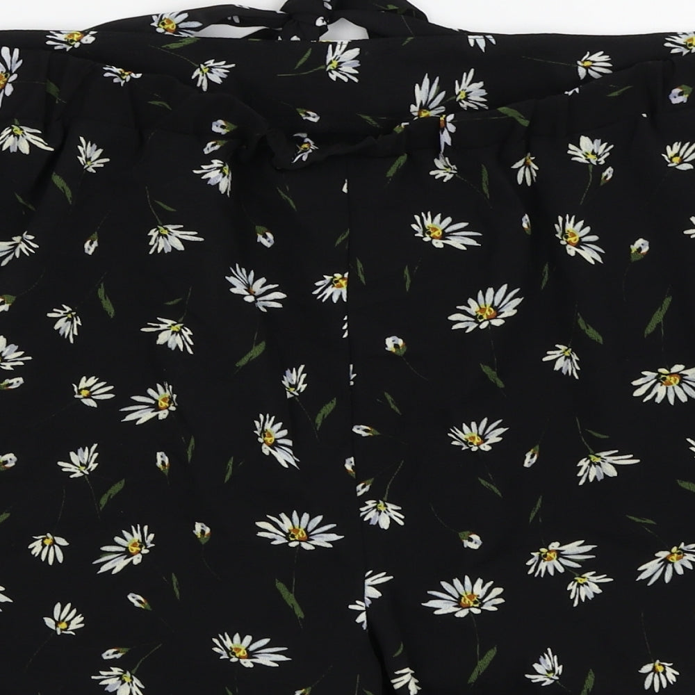 Papaya Womens Black Floral  Hot Pants Shorts Size 18