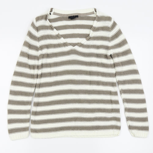 H&M Womens White Polka Dot  Pullover Jumper Size S