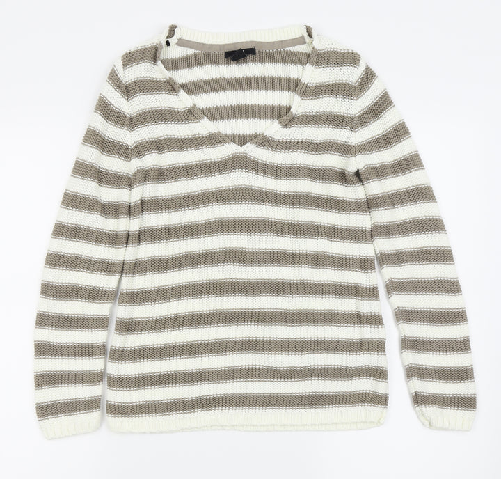 H&M Womens White Polka Dot  Pullover Jumper Size S