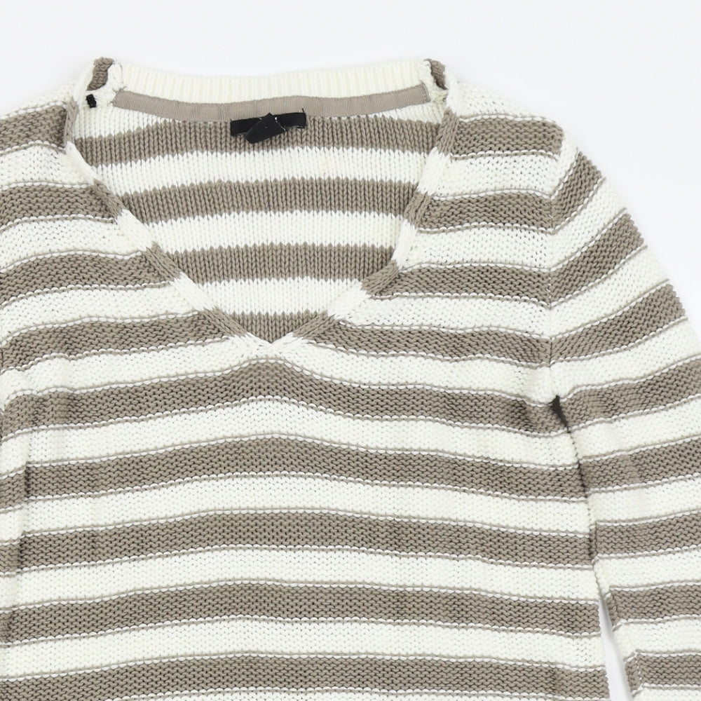 H&M Womens White Polka Dot  Pullover Jumper Size S