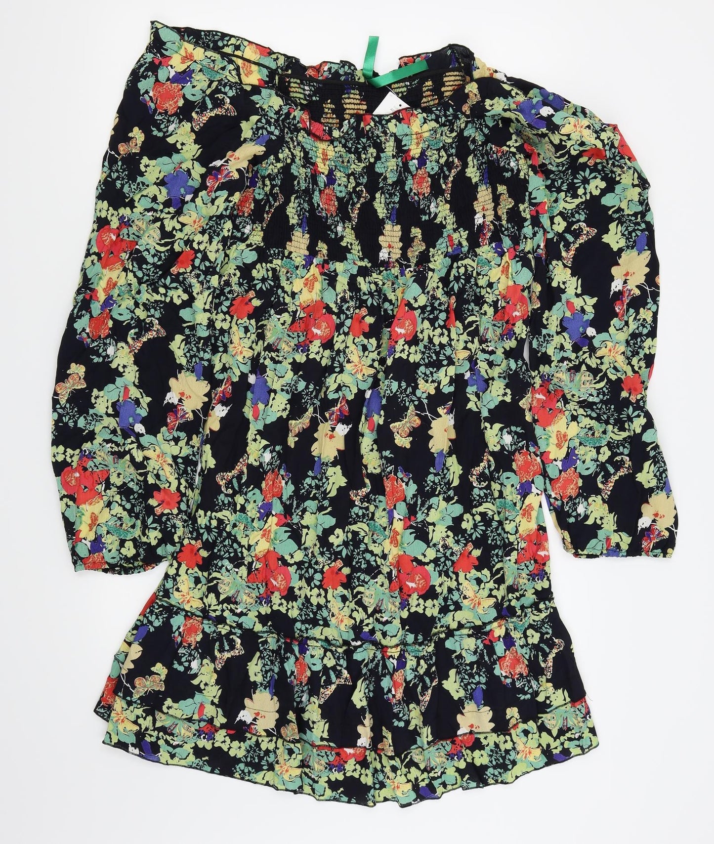 NEXT Womens Black Floral  Fit & Flare  Size 14