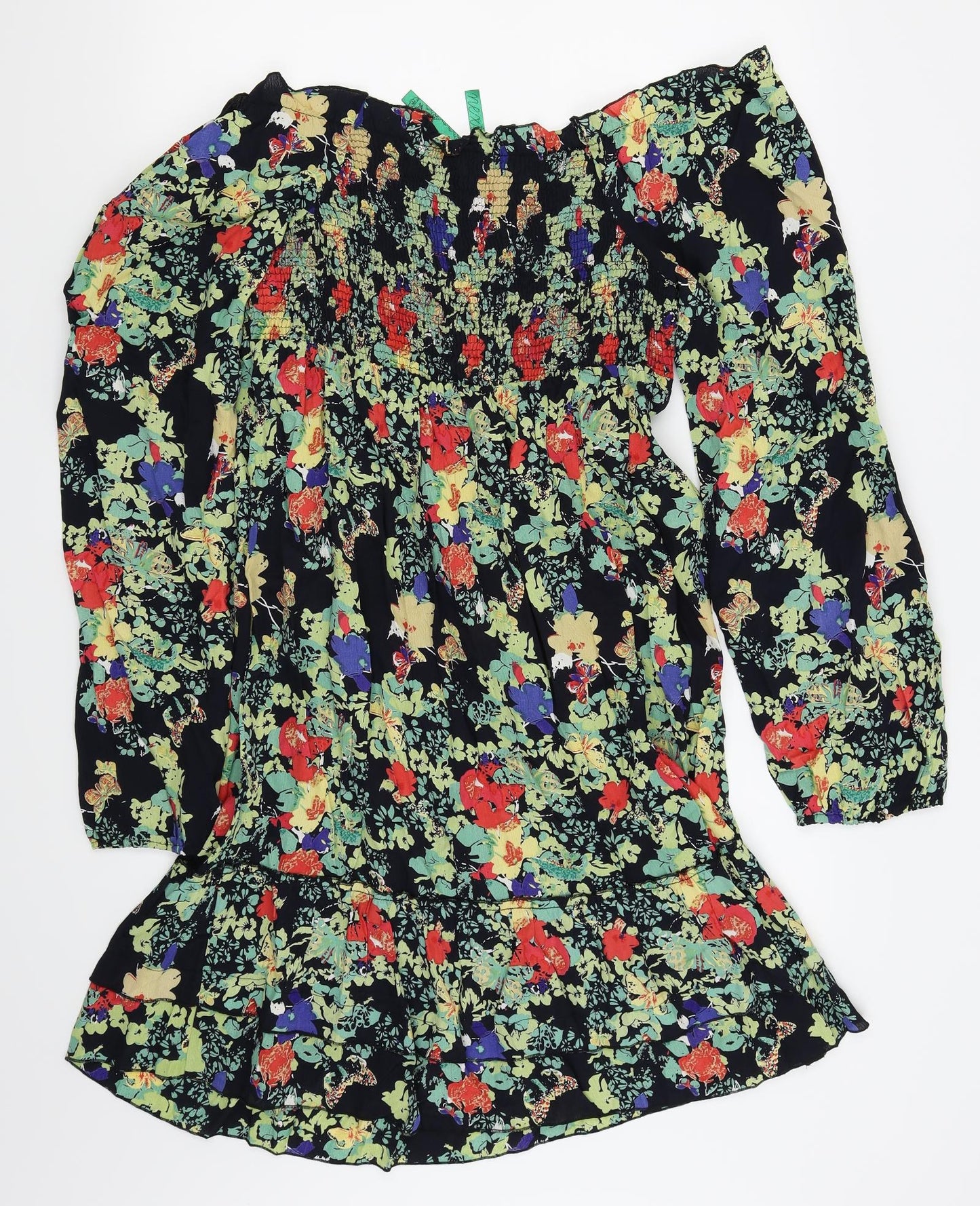 NEXT Womens Black Floral  Fit & Flare  Size 14