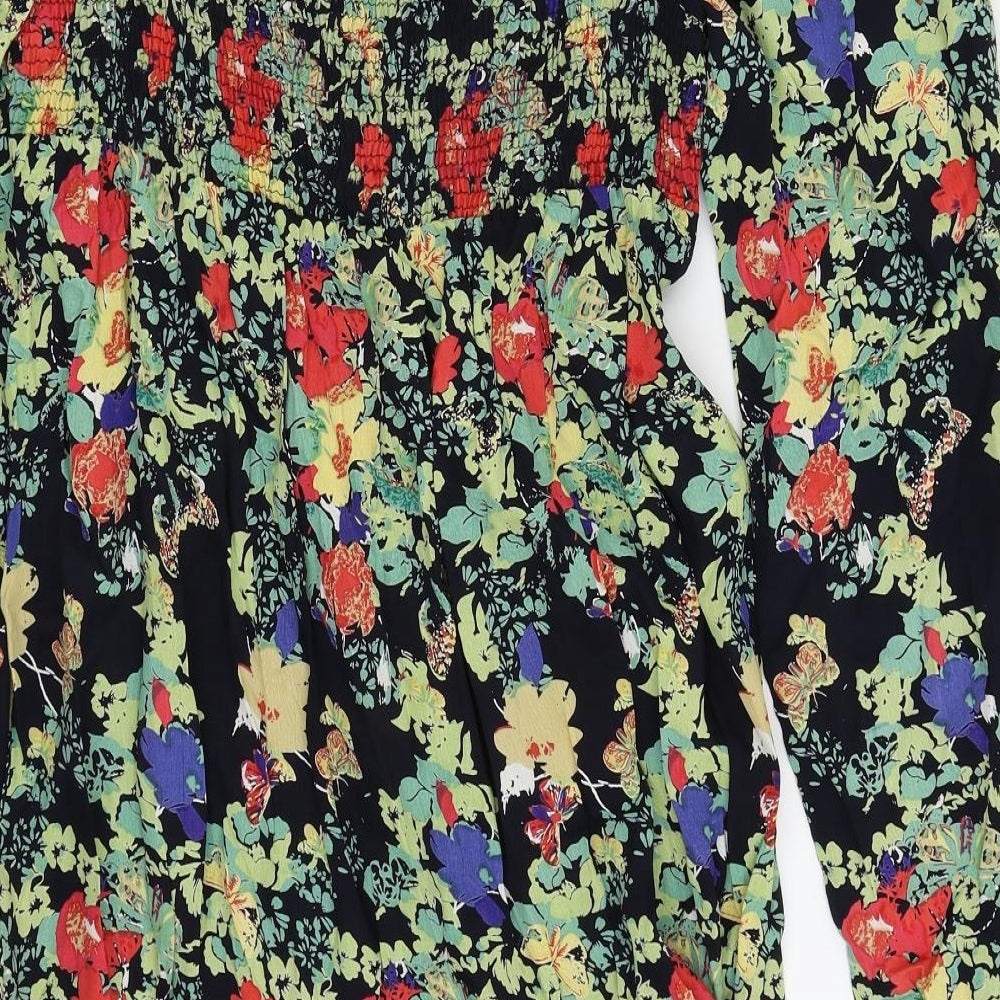 NEXT Womens Black Floral  Fit & Flare  Size 14