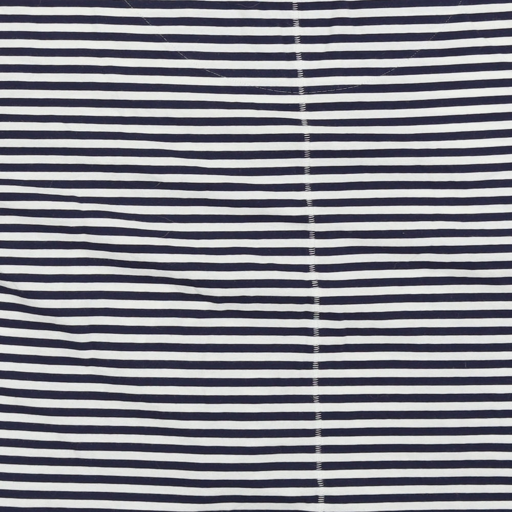 M&S Collection Womens White Striped  Basic T-Shirt Size 12
