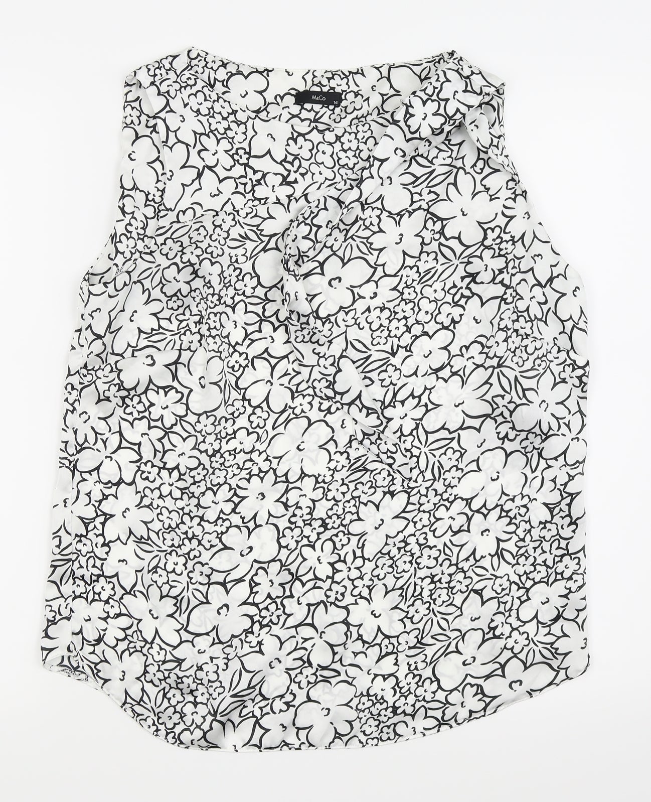 M&Co Womens White Fair Isle  Basic Tank Size 14