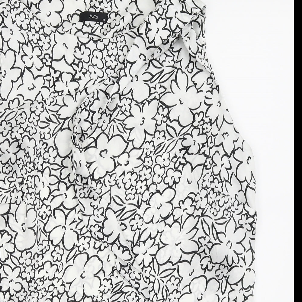 M&Co Womens White Fair Isle  Basic Tank Size 14
