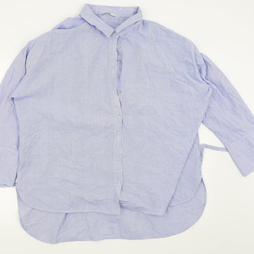 Asda George Womens Blue Striped  Basic Button-Up Size 22