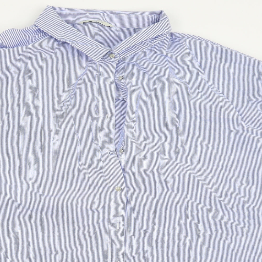 Asda George Womens Blue Striped  Basic Button-Up Size 22