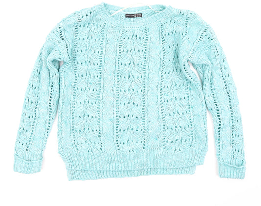 Front view of Primark women’s blue jumper, size UK 10