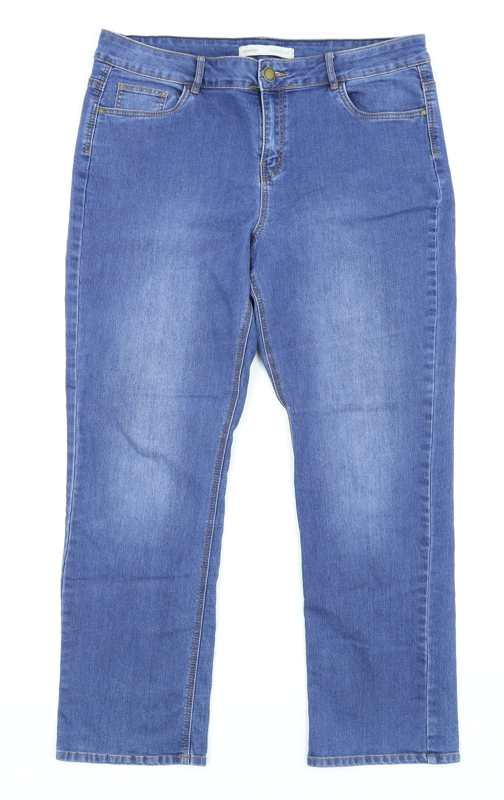 Asda George Womens Blue   Straight Jeans Size 16 L25.5 in