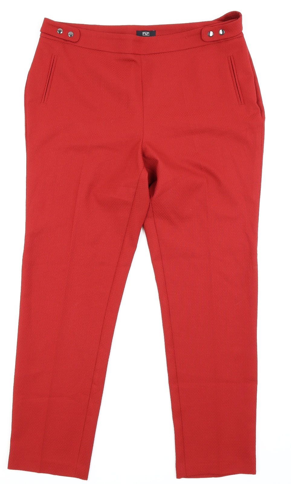 F&F Womens Red   Trousers  Size 14 L26 in