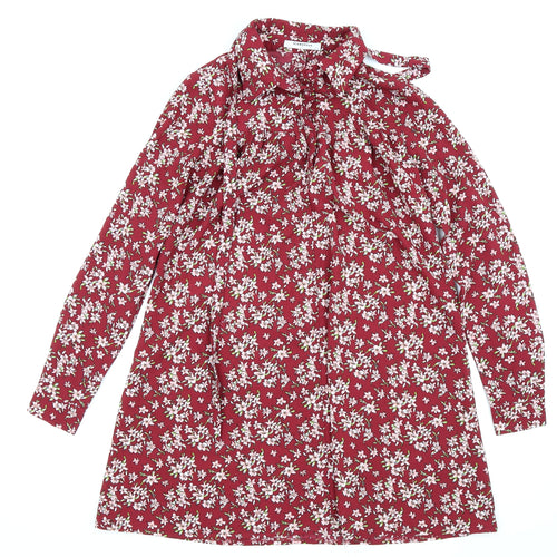 Glamorous Womens Red Floral  T-Shirt Dress  Size 6